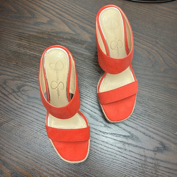 Jessica Simpson Saphita Oxy Fire Espadrille Wedge Heel Sandals Size 7.5M - Picture 3 of 6
